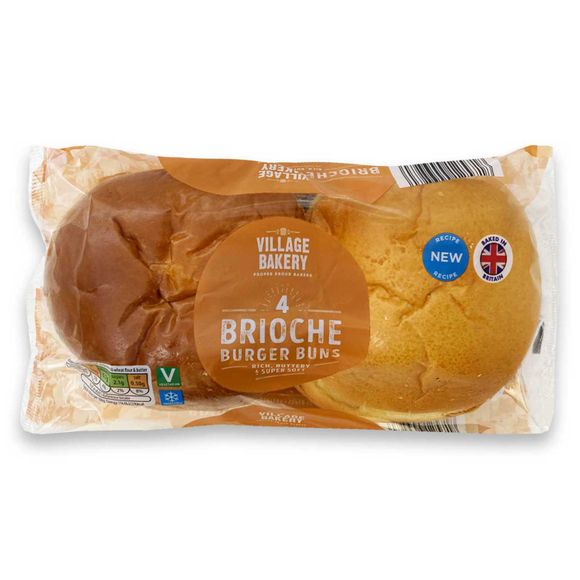 Village Bakery Brioche Burger Buns 232g/4 Pack